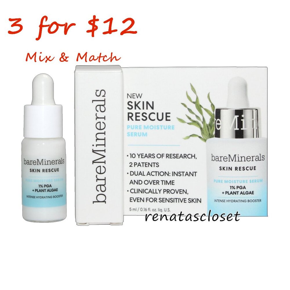bareMinerals New Skin Rescue Pure Moisture Serum NWT/NIP